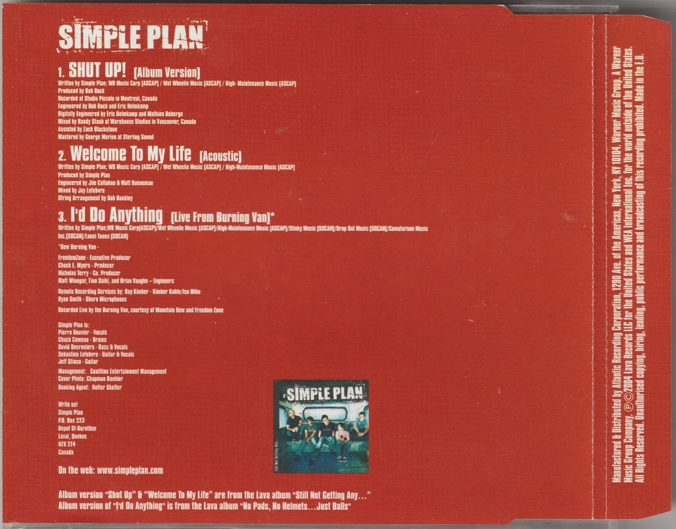 Simple Plan - Shut up! [3 Track Maxi-CD] - Bild 2 von 2