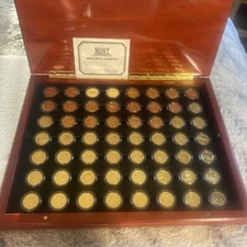 First Commemorative Mint Set 56 U.S. Quarters 1999-2009 In Wooden Display Case