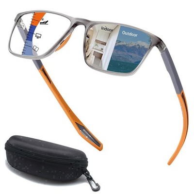Photochromic Multifocal TR90 Reading Glasses Transition Sunglasses Spring Hinge