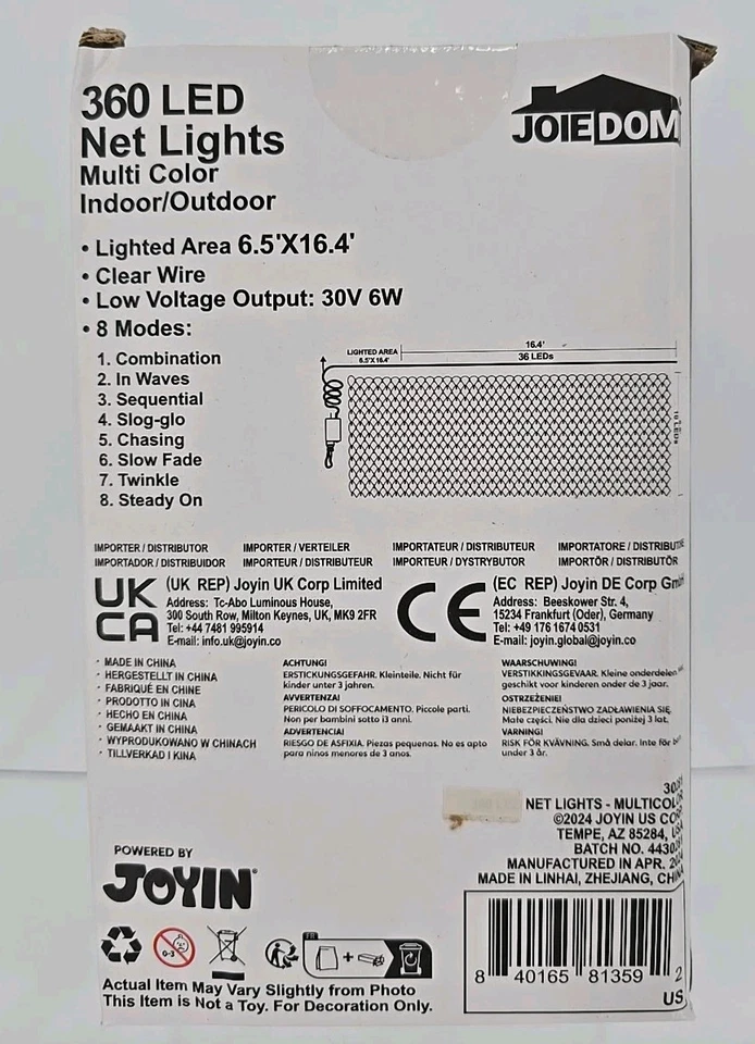 LED 网网状串灯幕家庭派对圣诞多色 - 盖 6.5 x 16' — 第 3/4 张图片