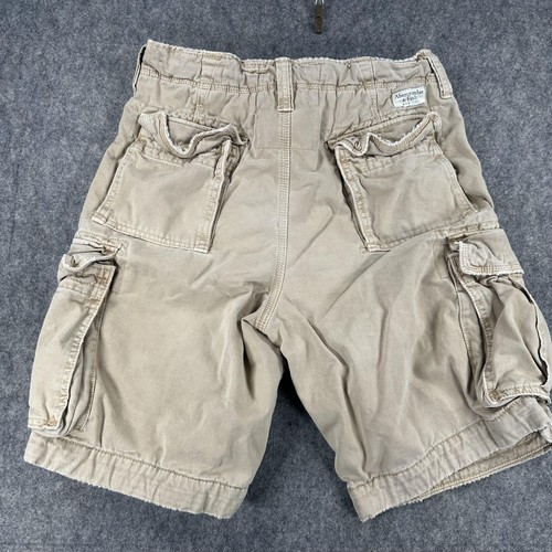 Abercrombie & Fitch Cargo Shorts Mens 33 Khaki Tan Utility Distressed Y2K - Picture 13 of 17