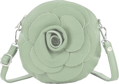 modamoda de T225 Damen Leder Umhängetasche Abendtasche Clutch Blüte Klein, h