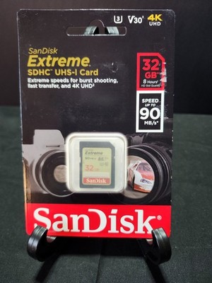SanDisk Extreme 32GB SDHC 90 MB/S UHS-1 SD Class 10 Memory Card SDSDXVE-032G U3