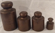 Antique Set Large 2 Kilo , 1 Kilo Solid Bronze Scale Weights
