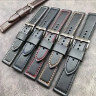 WHOLESALE Lot 6pcs Black Cow Leather Watch Strap Band 18/20/22/24mm (CH)