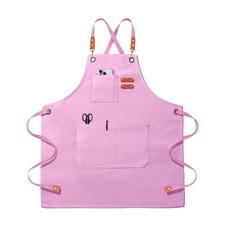 Chef Apron for Men Women Canvas Aprons with 3 Pockets Cross Back Resistant Wo...