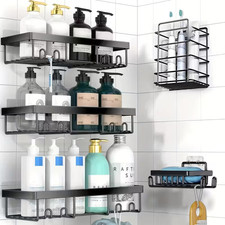 5 Pack Shower Caddy Set Wall Mounted Stainless Steel Bathroom Organizer