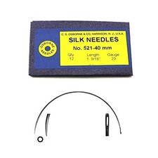Curved Silk/Billiard Needle #521-40MM, 23 Gauge, 12/pk.