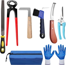 10 Inch 8 Pcs Farrier Tools, Horse Goat Hoof Trimmers for Goats and Sheep with C