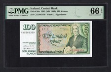 Iceland 100 Kronur 1961 (ND 1981) P50a Uncirculated Graded 66