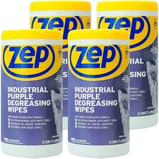 Zep Industrial Purple Heavy-Duty Degreasing Wipes - 65 Count (Case of 4)