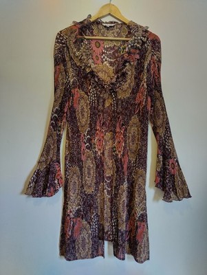 EAST Light Jacket Size S/M Purple Floral Crinkle Boho Fairycore Festival Whimsy