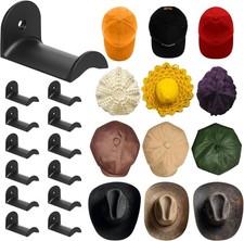 12 Pcs Cowboy Hat Rack for Wall, Hat Holder with Strong Adhesive Screws Bolts, C