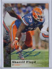 SHARRIF FLOYD NCAA Florida 2013 Upper Deck Star Rookie RC Auto #163 Card. rookie card picture