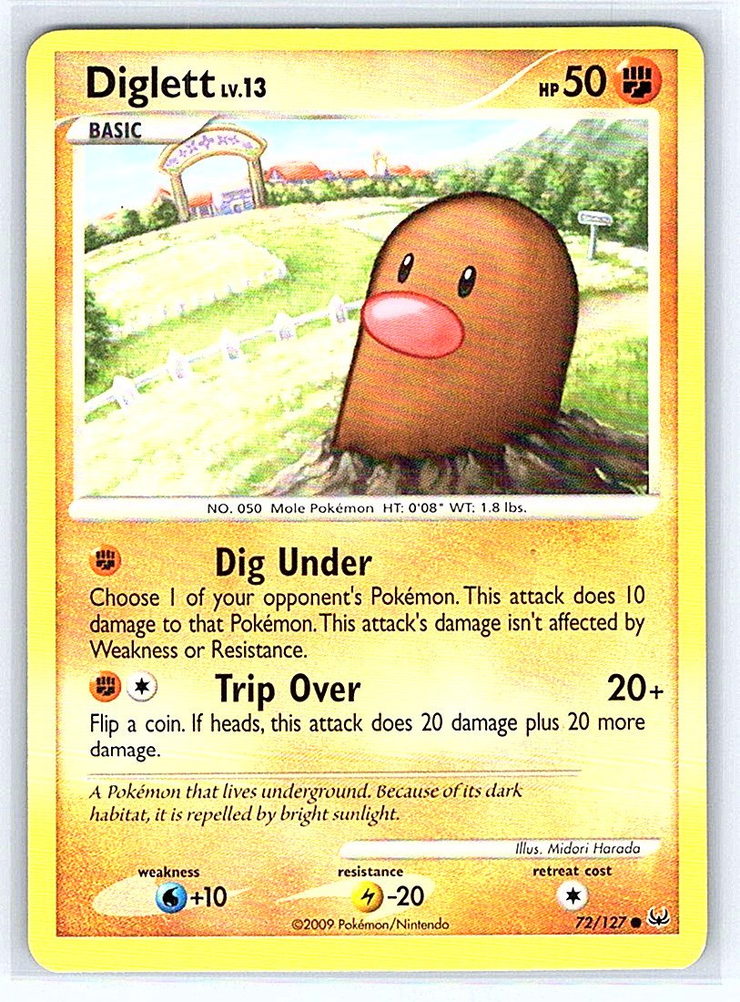 Diglett 72/127 Platinum MP Pokemon Card