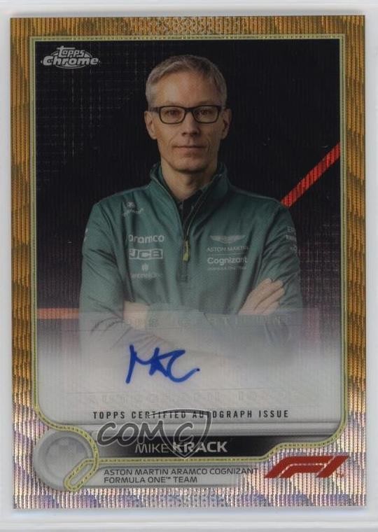 2022 Topps Chrome Formula 1 Gold Wave Refractor 46/50 Mike Krack Auto 15wb