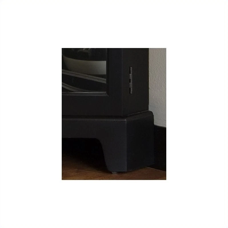 Gabinete de curiosidades de esquina de 4 estantes de madera dura en negro Oxford de Pulaski Furniture Foto 3 de 4