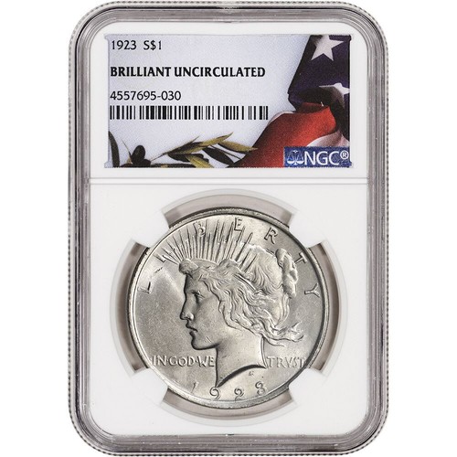 1923 US Peace Silver Dollar $1 - NGC Brilliant Uncirculated