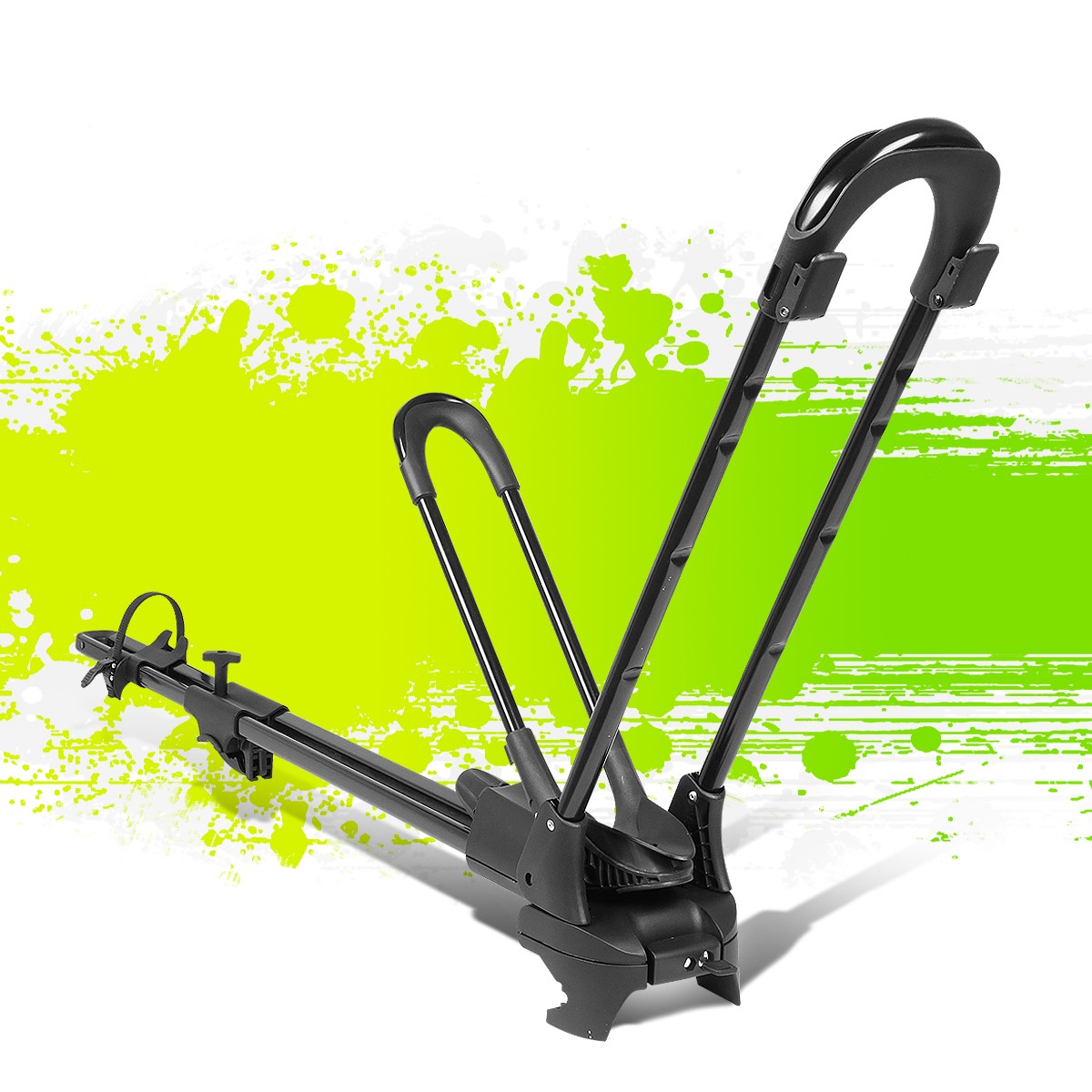 Roof Top Frame Wheel-on Mount Bike Rack W/key & Lock