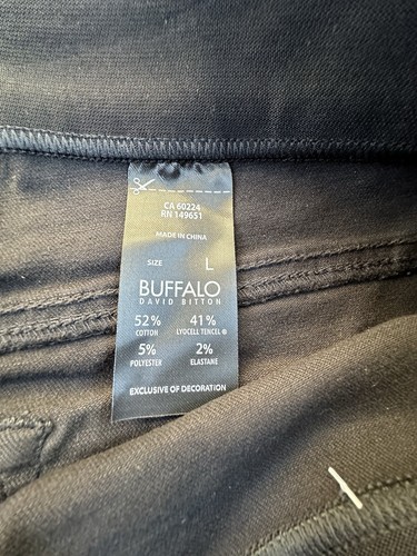 Buffalo David Bitton Jeans Womens Large Black Mid-Rise Pull On Stretch New - Picture 8 of 12