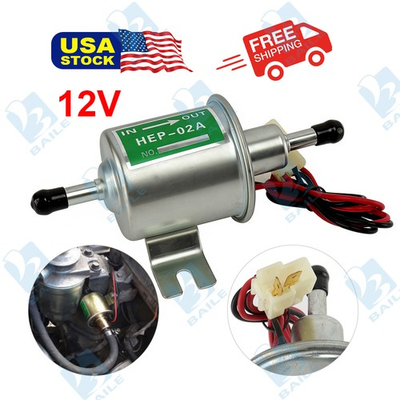 #ad 12V Universal Low Pressure Electric Fuel Pump HEP 02A Petrol Gas Diesel Car New $12.21