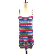 Gap Colorful Crochet Mini Dress Striped Sleeveless Summer Casual Party