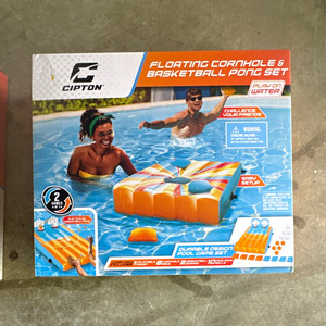 Cipton Floating Cornhole & Basketball Pong Set, Multicolor Pool Game CPPG803CH