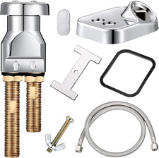 Shampoo Bowl Vacuum Breaker Kit, Hardware Handle, 7 Pcs Stainless Steel, Chromiu