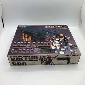 Sega Saturn Gun Controller Virtua Cop HSS-0152 HSS-0122 set Box CRT TV Tested