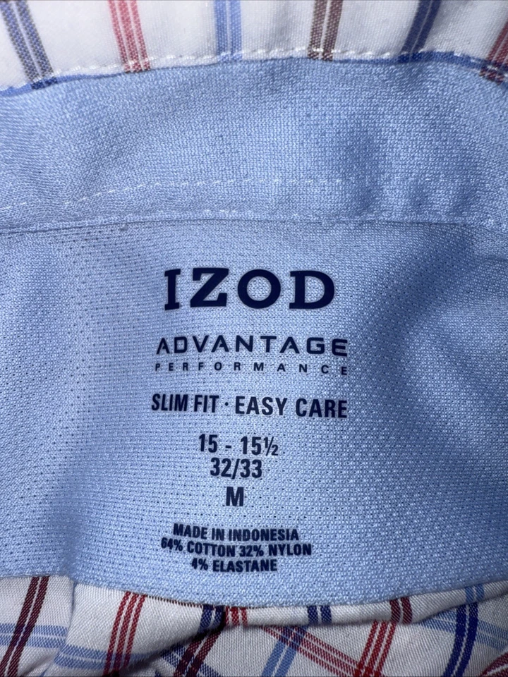 Lot Of 15 Izod Advantage Performance Button Down Dress Shirts Slim Fit Medium - Image 2 of 4