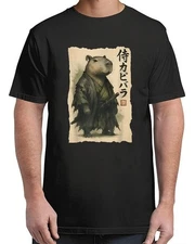 Samurai Capybara Funny Capybara Japanese Animal T-Shirt funny adult S-4XL