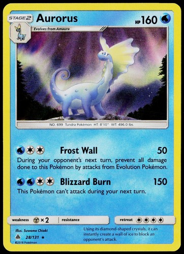 Aurorus 28/131 Holo Rare Forbidden Light Pokemon Near Mint