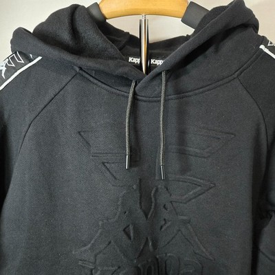 FaZe Clan x Kappa Men's Fredo Embossed Logo Pullover Hoodie Sweatshirt Black S