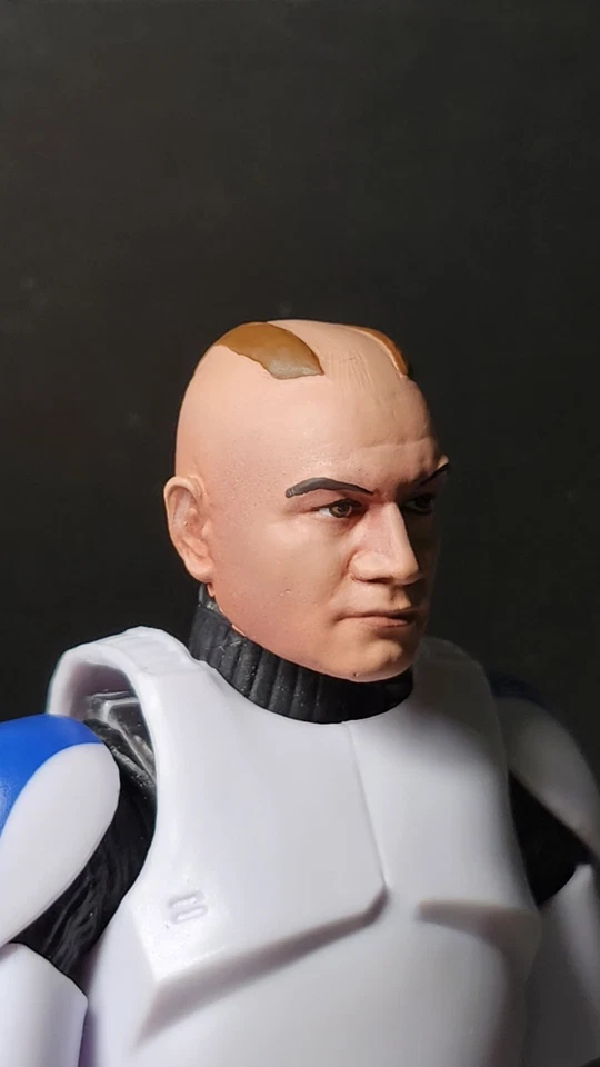 SOLO CABEZA Star Wars cabeza pintada personalizada Black Series Clone Commander Gree Foto 3 de 4