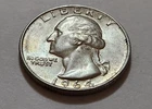 1964 Washington Quarter • AU Slider TONER 90% Silver • Strong Detail NMM    X36