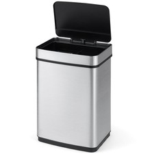 16 Gallon Trash Can w/Dual Compartments for Bedroom Bathroom Kitchen Stay Open