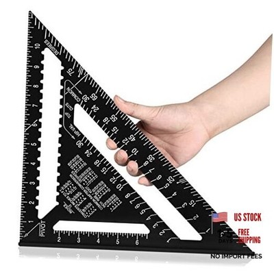 12-Inch Aluminum Rafter Square Tool for Carpenters - Professional Measuring Tool