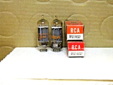A CLOSELY MATCHED PAIR OF  RCA 6FQ7/6CG7 CLEARTOP NOS/NIB VACUUM TUBES
