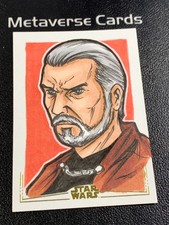 Marketplace image: 2026 Topps Chrome Star Wars Galaxy Count Dooku Gold Sketch By Artist Auto 1/1