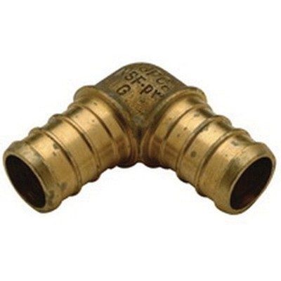 Zurn QQE43GX Brass Elbow 3/4'' x 1/2'' Barb 160 PSI Lead-Free PEX Fitting