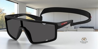 PRADA LINEA ROSSA PS A03S 1BO5S0 Matte Black Dark Grey 41 mm Men's Sunglasses