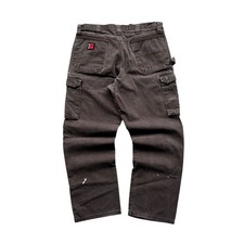 Wrangler Cargo Carpenter Pants Mens Brown Relaxed Fit Workwear Paint Splatter