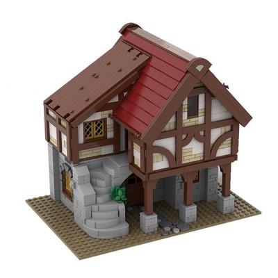 Medieval House with Modular Floors and Roof, No Inside Staircase 1325 Pieces