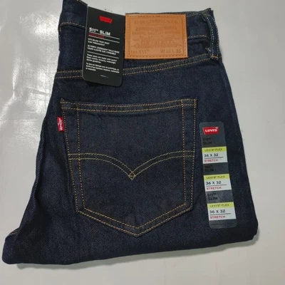 LEVIS 511 RINSE MENS JEANS SLIM FIT BLUE JEANS IN ALL SIZES...