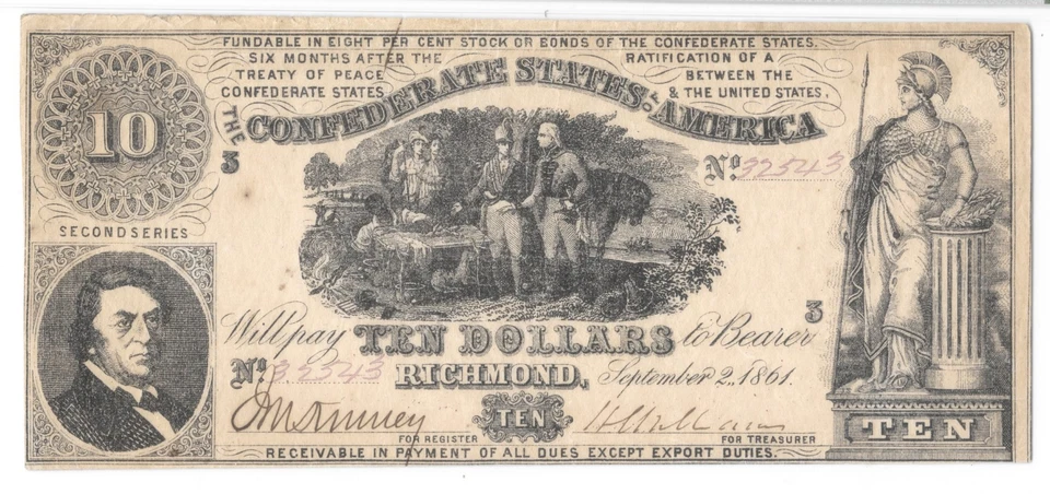 T-30 PF-3 1862 $1 Confederate Currency High Grade Sweet Potato Dinner PMG AU53 - Image 2 of 4