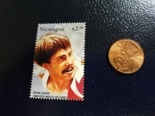 Petar Lesov Bulgarian Boxer Boxing Olympics Nicaragua Perforated Stamp 