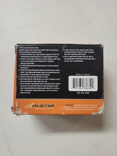 One AVENIR 32mm Presta Valve Inner Tube 26 x 1.90-2-125 Great Product 39-26-190 - Picture 5 of 6