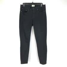 J. Crew 8" Toothpick Skinny Jeans Women's Size 28 Black Stretch Denim Casual
