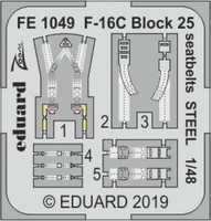 F-16C Block 25 Seatbelts Steel - Tamiya - 1/48 - Eduard FE1049