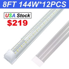 12 Pack 144W 8 Ft LED Bulbs Plug and Play 8 Foot LED Shop Light Fixture 6500K